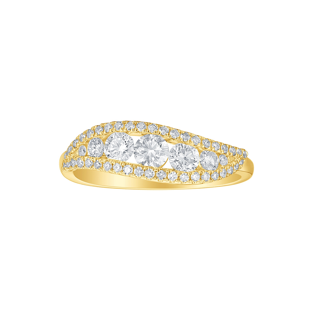 Sabel Collection Yellow Gold Diamond Wavy Ring
